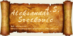 Aleksandar Sretković vizit kartica